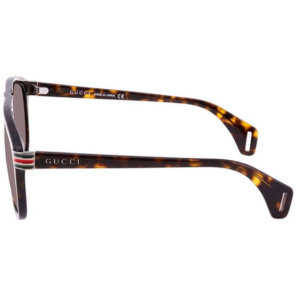 Gucci Web Logo Aviators in Havana Brown main image 9